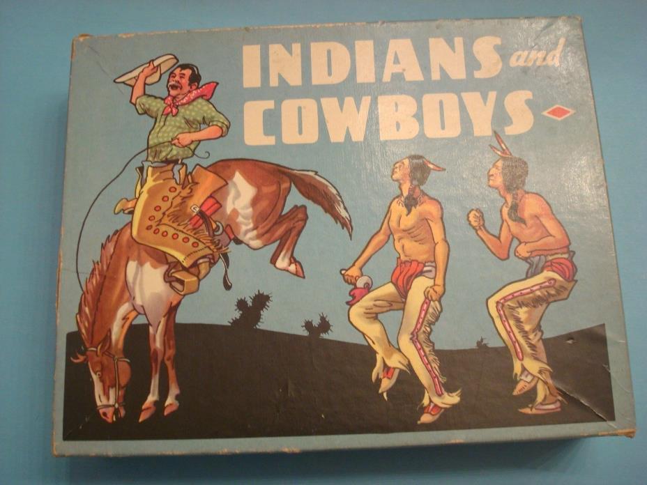 Large Lot of Vintage Saalfield COWBOY CARDSTOCK PLAYSET circa 1949, in box