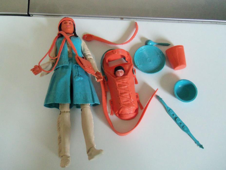 Marx Princess Wildflower Indian figure w/ accessories in blue skirt