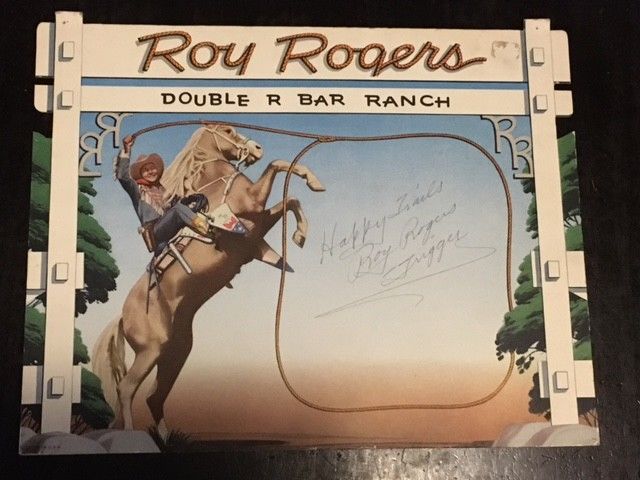 Vintage Roy Rogers Double R Bar Ranch Retailer Cardboard Litho Display Signed