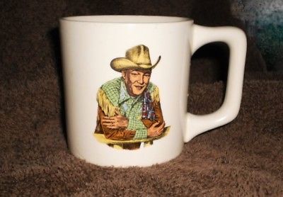 Vintage 1950s Roy Rogers Cowboy Western Ceramic Mug Cup NM Collectible $65