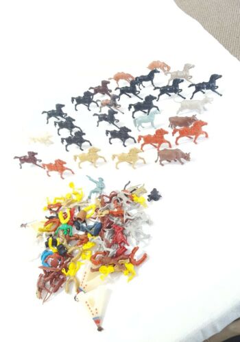 Vintage toy Cowboy and indians Western Plastic Horse Lot