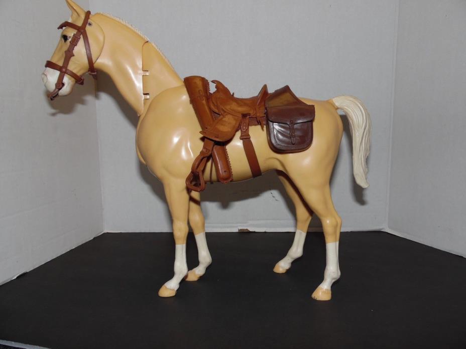 1960'S MARX JOHNNY WEST GOLDEN PALOMINO HORSE w/ NODDING HEAD