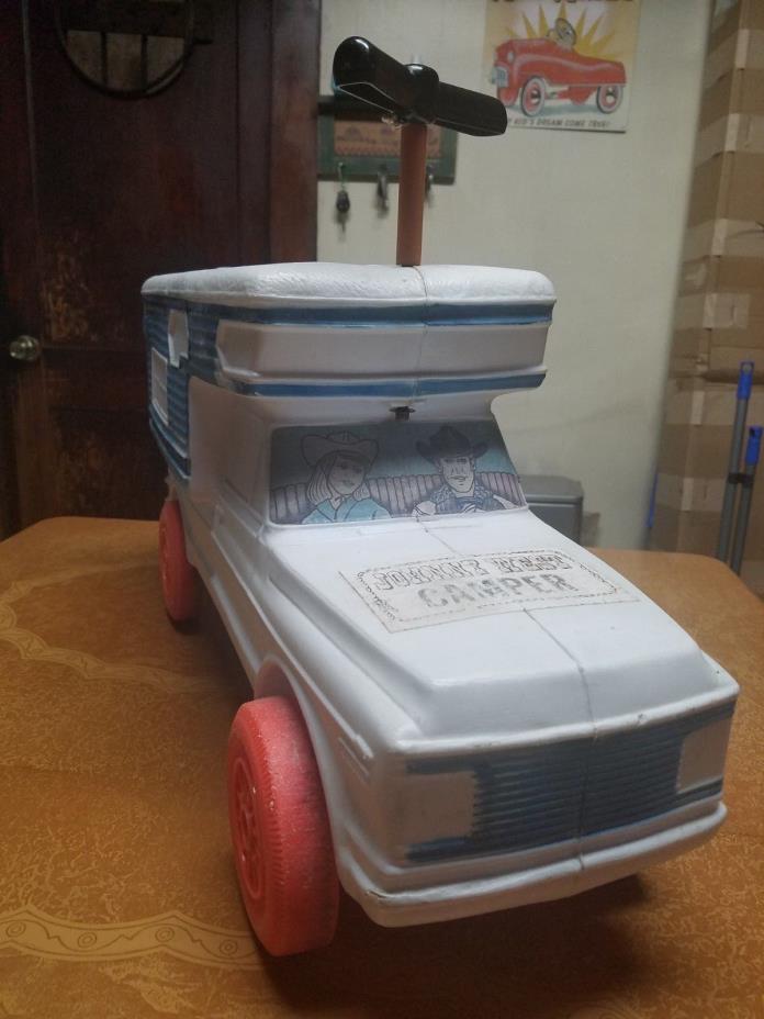 Rare 1973 Marx Johnny West Blow Mold ride on Camper No. 3094