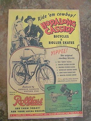 Hopalong Cassidy Bicycles & Roller Skates Advertisement