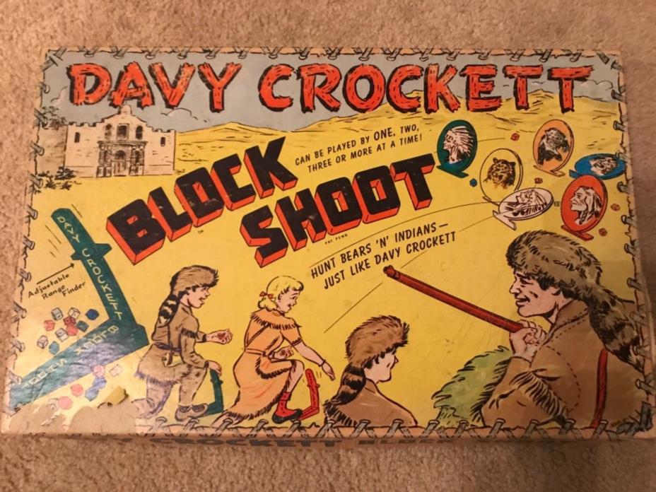 1950s Davy Crockett Block Shoot Target Skill Game Western Alamo flexi co.