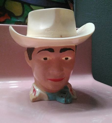 Vintage Roy Rogers Plastic Mug Cup F&F Mold and Die Works Dayton Ohio USA Cowboy