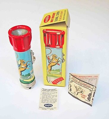 MINT & Boxed ROY ROGERS & TRIGGER SIgnal Siren FLASHLIGHT w/Paperwork-by USALITE