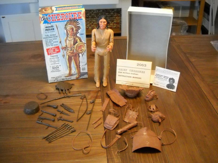 VINTAGE MARX JOHNNY WEST CHIEF CHEROKEE ACCESSORIES BOX MANUALS 1960s
