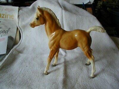 Vintage Hard Plastic Horse / colt Marx like stands 6 1/2 inches tall
