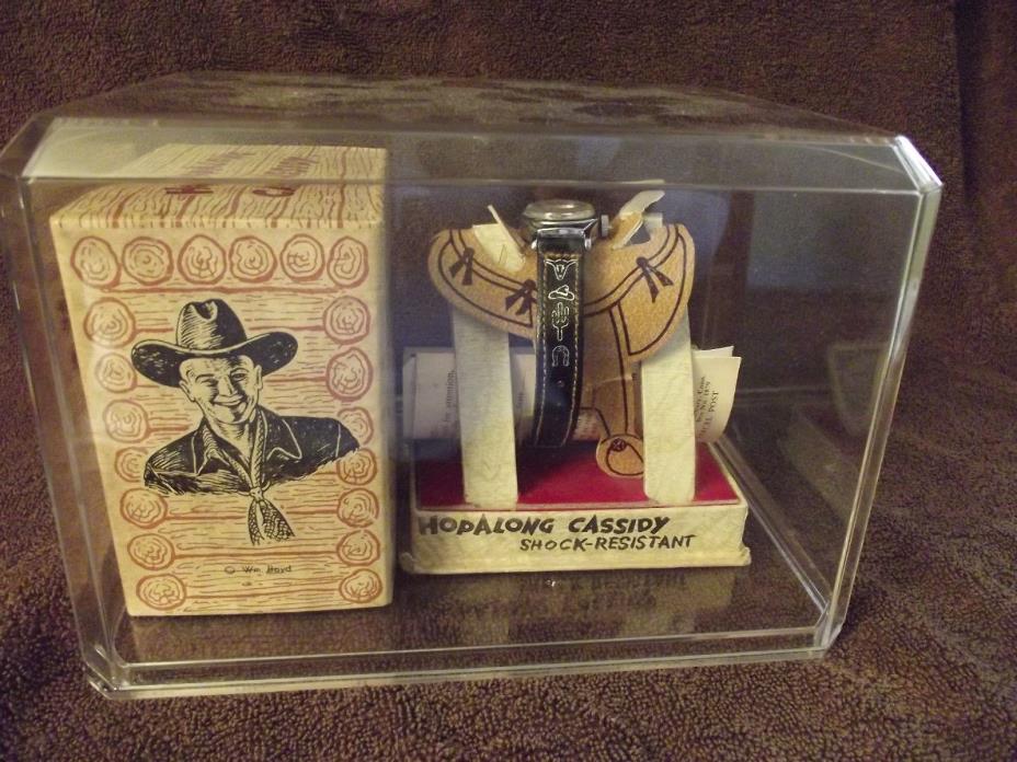 RARE BOXED SADDLE HOPALONG CASSIDY WATCH W. BOX RARE WESTERN VINTAGE SPECIAL