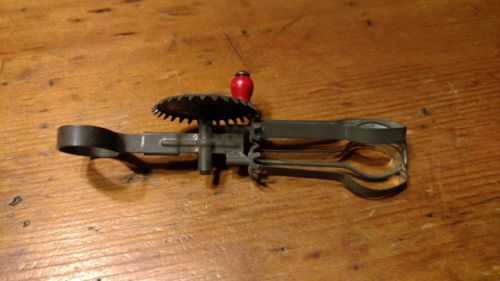 Vintage Betty Taplin Toy Child Size Utensil Red Handle Hand Mixer 5 1/2