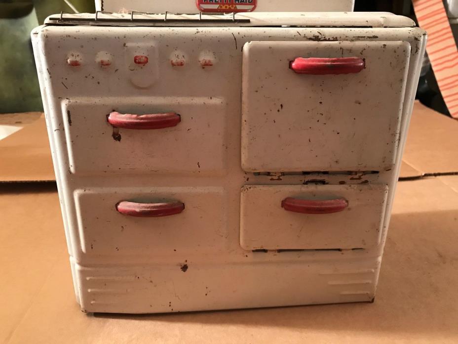 Vintage Pretty Maid Toy Kitchen Stove, Pressed Metal