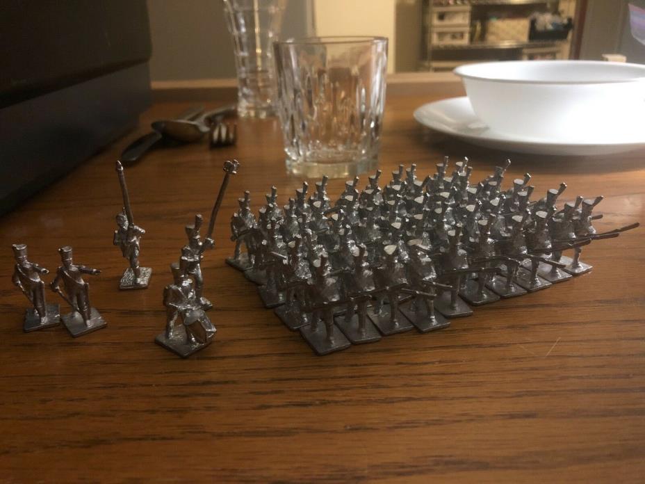 Lot of 55 Unpainted Lead Soldiers, Musket, Drummer, Flag, 1812, Revolution