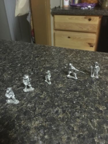Vintage American Revolution Lead, Cast, Aluminum (?) Toy Soldiers Lot of 5