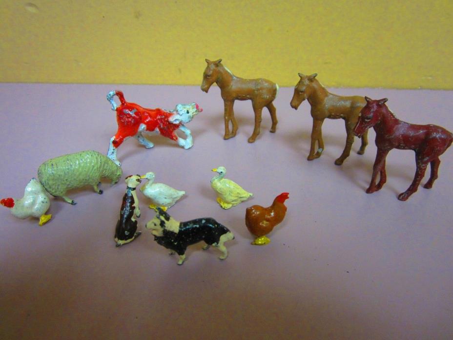 Lot of Vintage Lead Farm Animal Figures from a Train Set