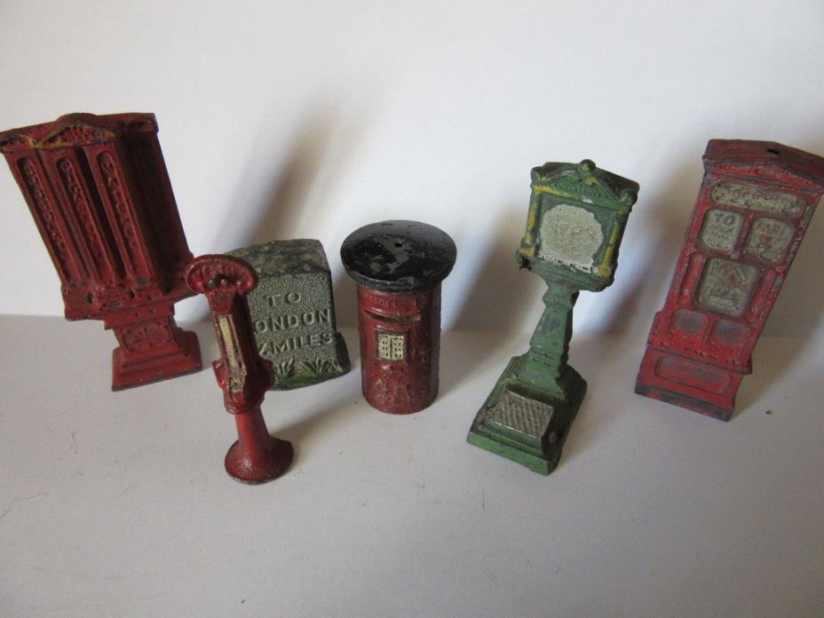 ANTIQUE LEAD TRAIN STATION PARTS AND PEOPLE WITH SUPER SAVING OFFER !
