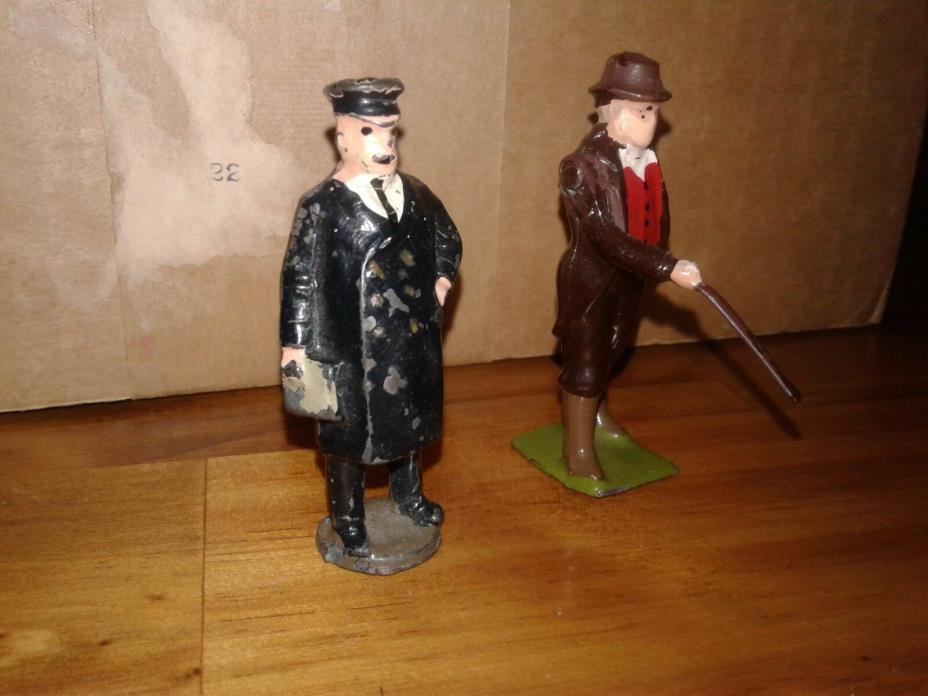BRITAINS Made in England  Lead Toy FIGURES  Conductor and Gentleman with Cane