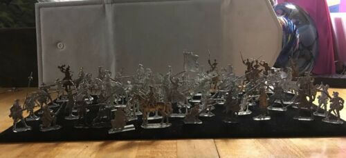 VINTAGE LOT UNPAINTED LEAD METAL SOLDIERS Colonial Huge Lot 65 Pcs