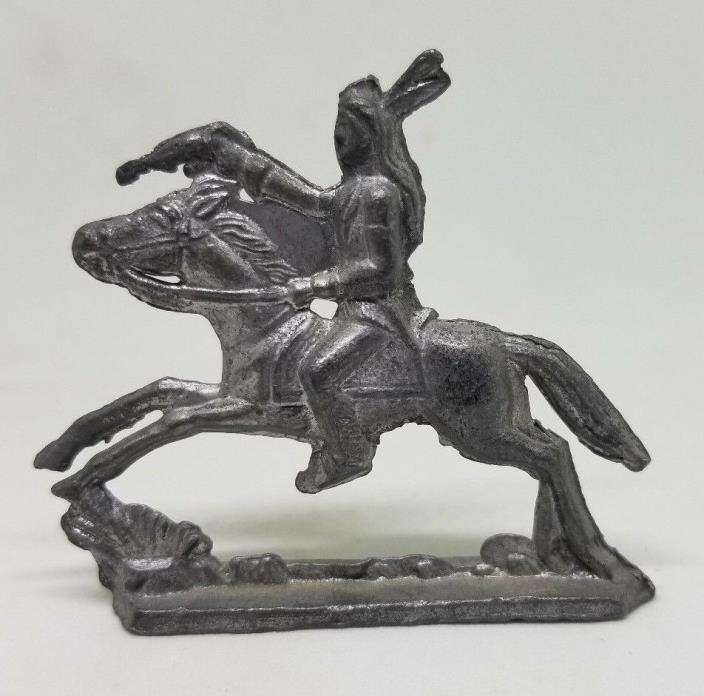 VINTAGE 1970 LEAD TOYS INDIAN ON HORSE GREENFIELD VILLAGE