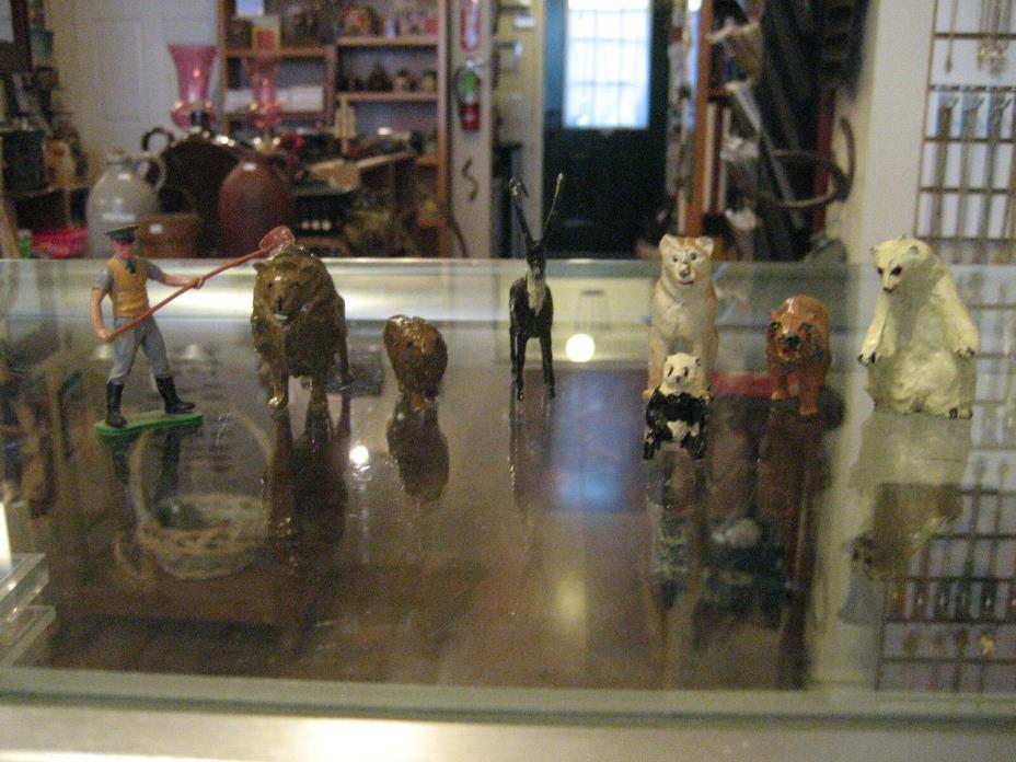 Vintage 54mm Zoo Figurines - 9 Pieces
