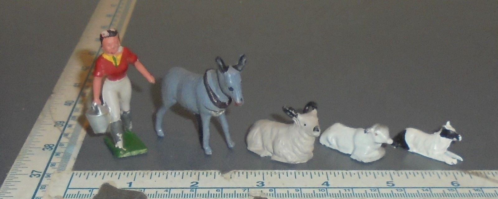Vintage Lot Lead Farm Figures - Made in England