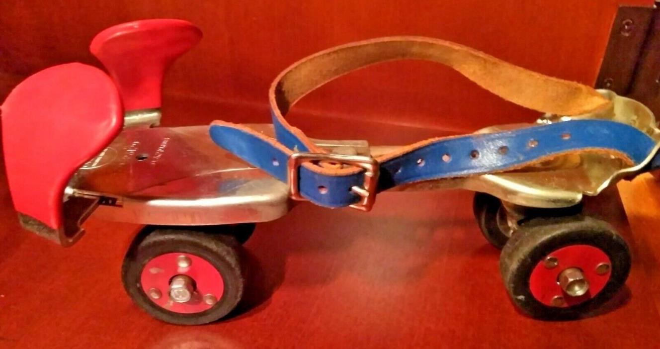 Vintage Red/Blue Sears Roebuck And Co.Metal Roller Skates 610-23129