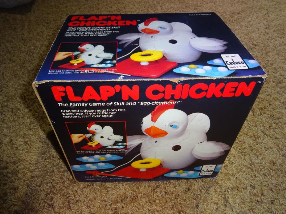 Flap'N Chicken Flappin Chicken Board Game Cadaco 1987 original box Read  Listing