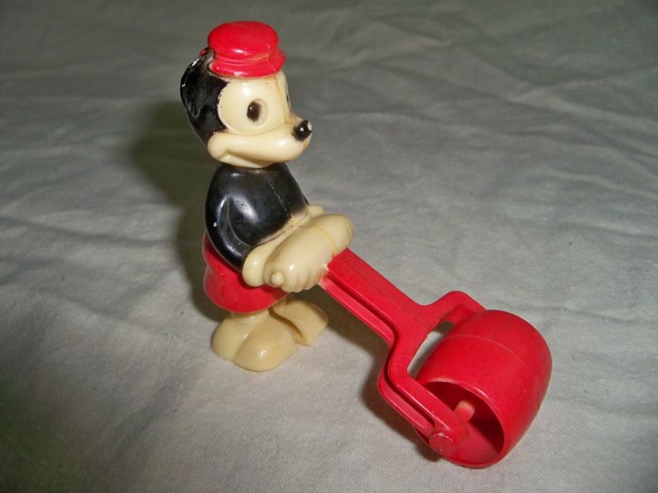 Vintage 1950 MARX RAMP WALKER Mickey Mouse Steam Roller Hong Kong Plastic