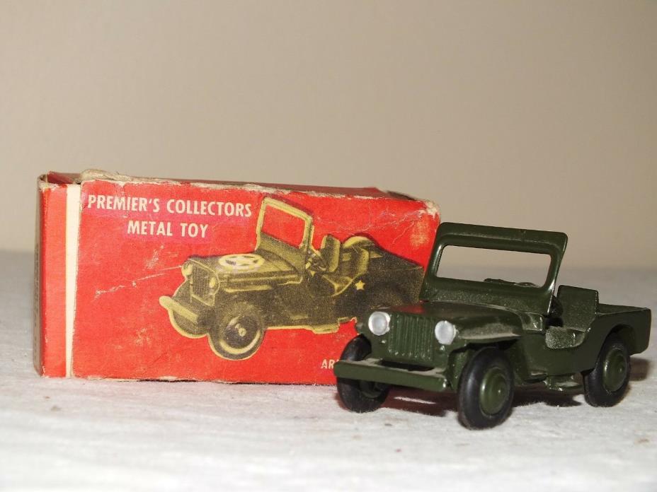 PREMIERS COLLECTORS METAL TOY ARMY JEEP  (BOXED)  # 138-89  Made in JAPAN