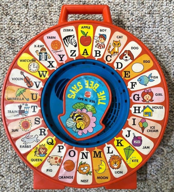 See n Say - The Bee Says - Mattel 1983 - Vintage Toy - Pull String - WORKS Used