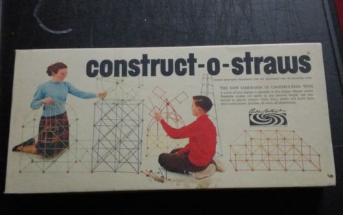 1964 Parker Brothers Constructo Straws Creative Building Toy Construct-o Vintage