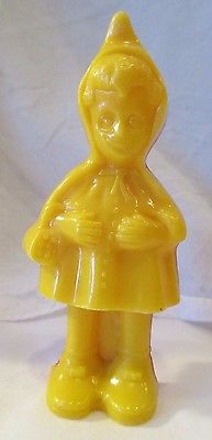 VINTAGE 1950-60's RED & YELLOW PLASTIC LITTLE RED RIDING HOOD DOLL TOY
