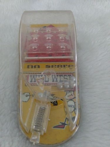 VINTAGE 1970s MARX TOYS HANDHELD MINI PINBALL WILD WEST GAME Works Great!