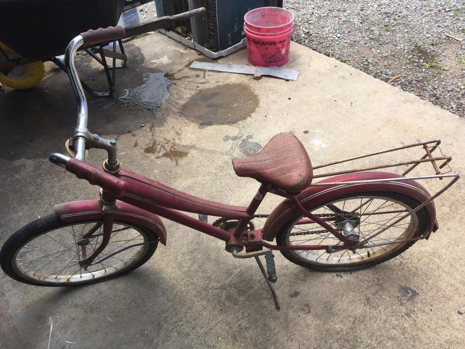 Early 1970's Rollfast Bicycle Red Girl's 75th Anniversary DF Harris Mfg Co As Is