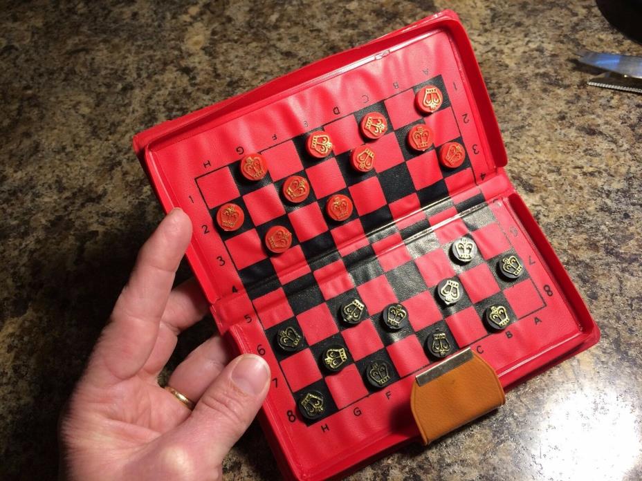 Vintage Travelers Magnetic Checkers Set from Fargo ND