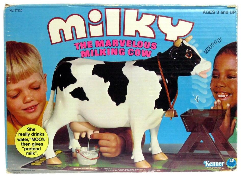 Vintage Kenner Milky the Marvelous Milking Cow Complete w/Box & Insert Works
