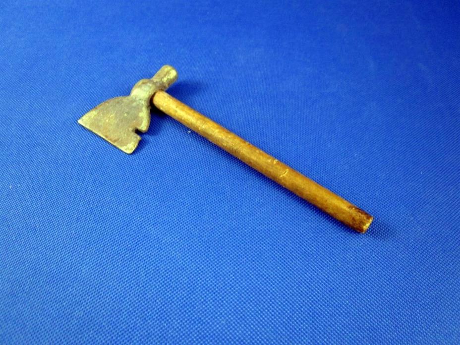 Vintage Rustic Metal Toy Axe with Wooden Handle