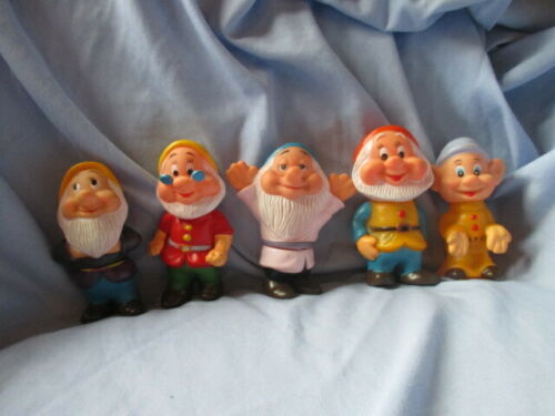 Snow white dwarf rubber squeak toy grouping vintage Hong Kong lot