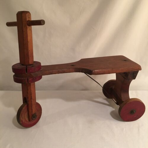 VINTAGE CHILD'S WOOD TOY TRICYCLE/SCOOTER