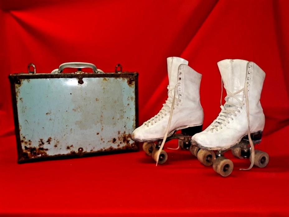 Vintage Women's Hyde Athletic 7 White Roller Skates by Chicago Roller Skate Co.