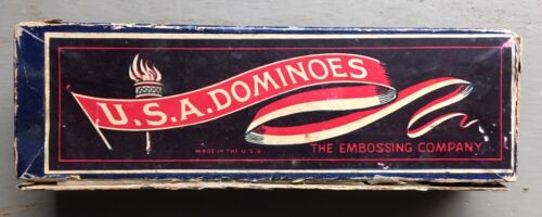 Vintage Box of USA 'Statue of Liberty'  Dominoes - The Embossing Company