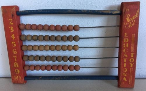 Antique Royal Tot Abacus Wooden Math Education Toy Counting RARE Smithsonian