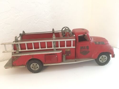 Original Vintage 1950s TFD No. 5 Tonka Fire Engine Toy Truck.INCOMPLETE