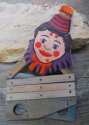 RARE ORIGINAL 1950s MADE IN JAPAN EXPANDING TOY WITH VINTAGE CLOWN ON TOP SCARCE