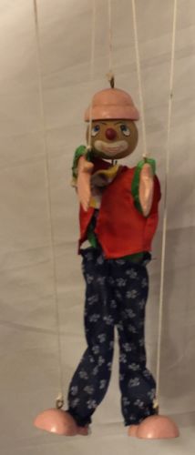 Clown String Puppet Mfg For Fairyland International Wood Painted