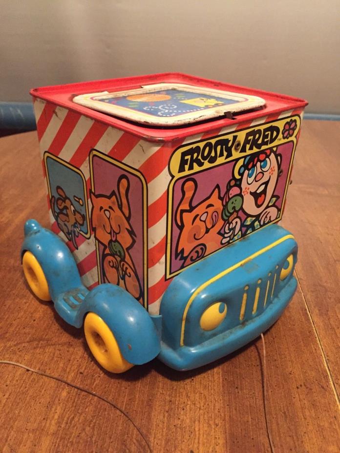 Vintage 1969 Mattel FROSTY FRED IN THE BOX PULL TOY