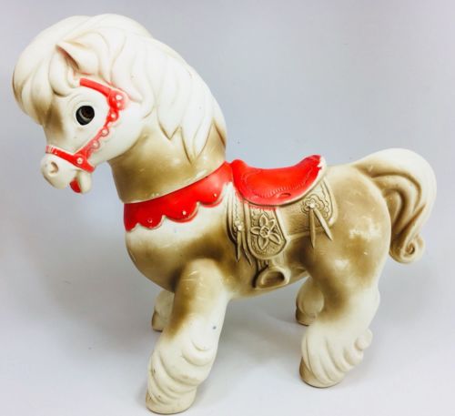 Vintage Edward Mobley Pony Horse Arrow Rubber 1961 Squeak Toy Sleepy Eyes Large