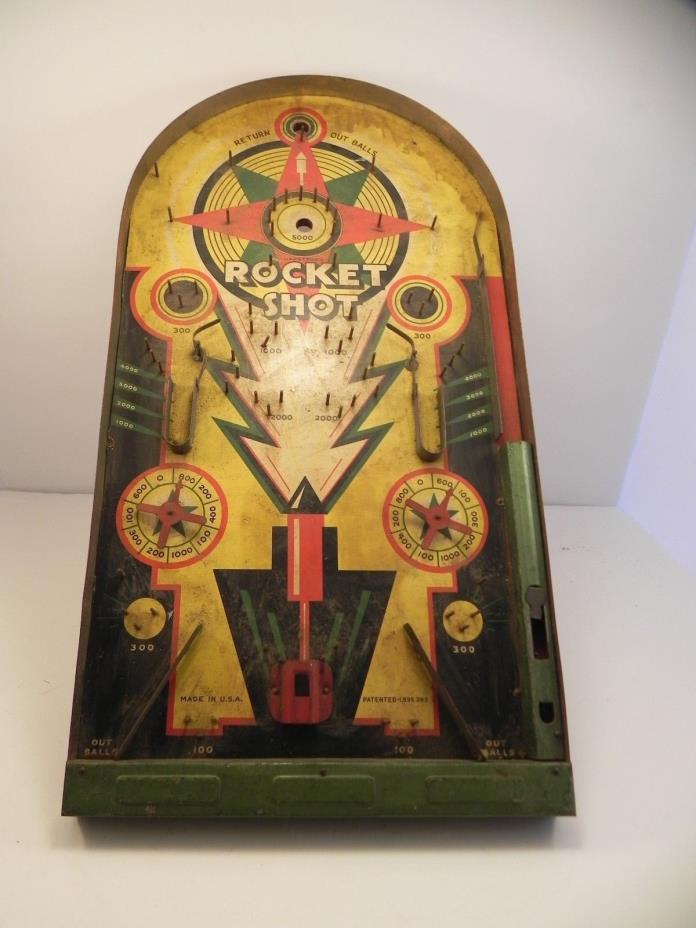 Antique ROCKET SHOT Toy Pinball Game Lindstrom Toy 19