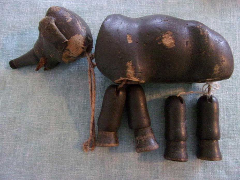 Schoenhut Antique Large Jointed Wooden Circus Elephant Painted Eye REPAIR PARTS