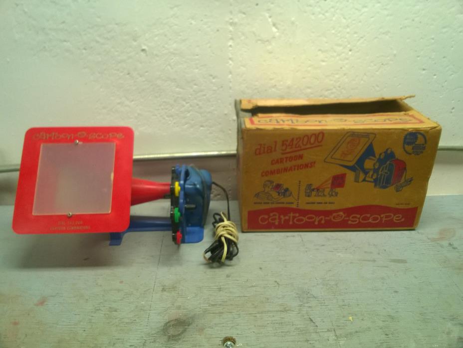 Vintage PMC Cartoon-O-Scope Toy w/ Original Box WORKING